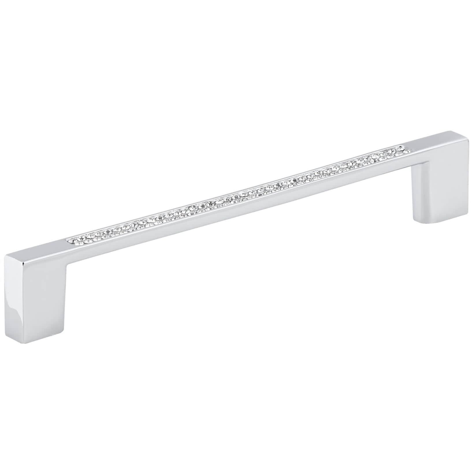 Contemporary Pull, 5-1/16" Center-to-Center, Chrome, Crystal