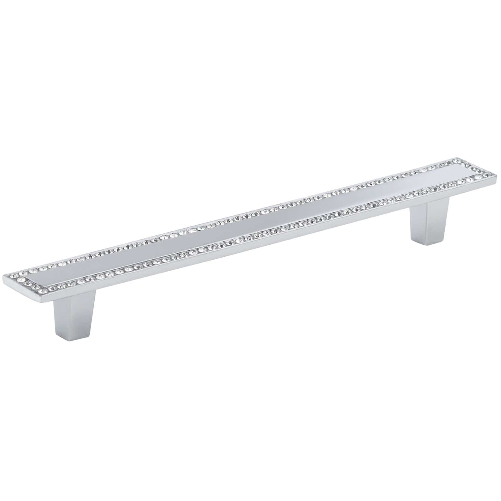 Contemporary Pull, 5-1/16" Center-to-Center, Chrome, Crystal