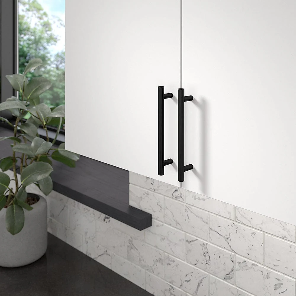 Contemporary Round Steel Pull 5-1/16" Center-to-Center - 6-5/8" OL - Matte Black - Image 3