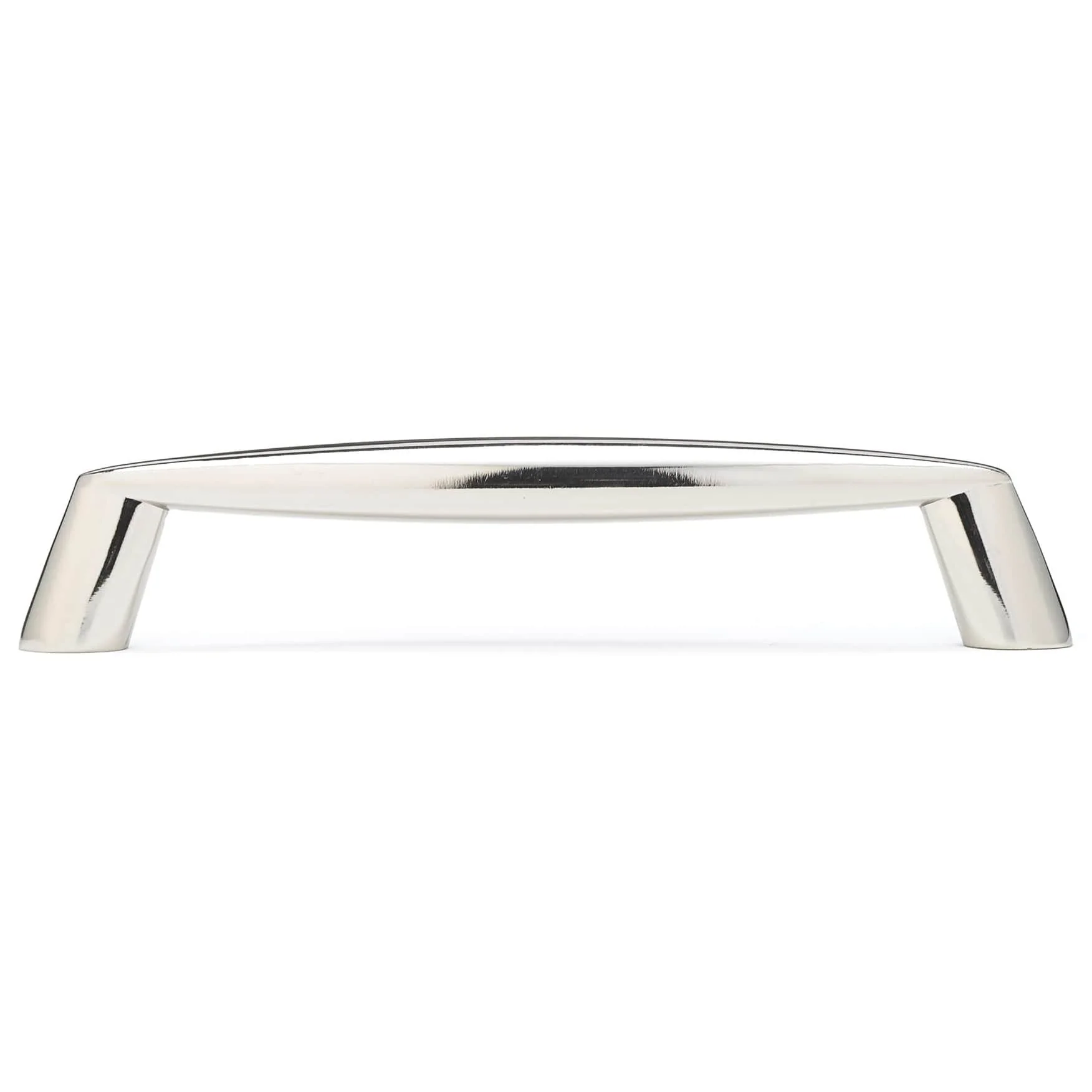 Sleek Contemporary Metal Pull with Tapered Lines - Polished Nickel - 5-1/16" Center-to-Center - 5-7/8" L - Image 3