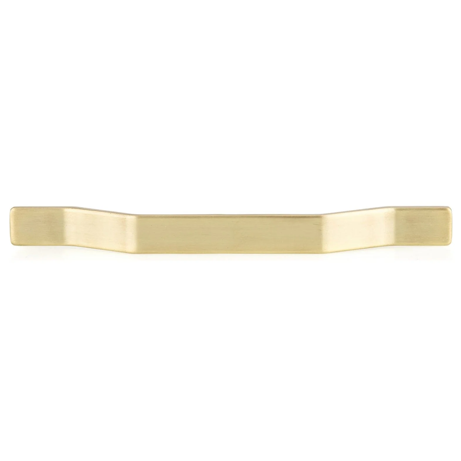 Contemporary Pull with Geometric Lines - 5-1/16" Center-to-Center - 7-7/8" OL - Satin Brass - Image 2