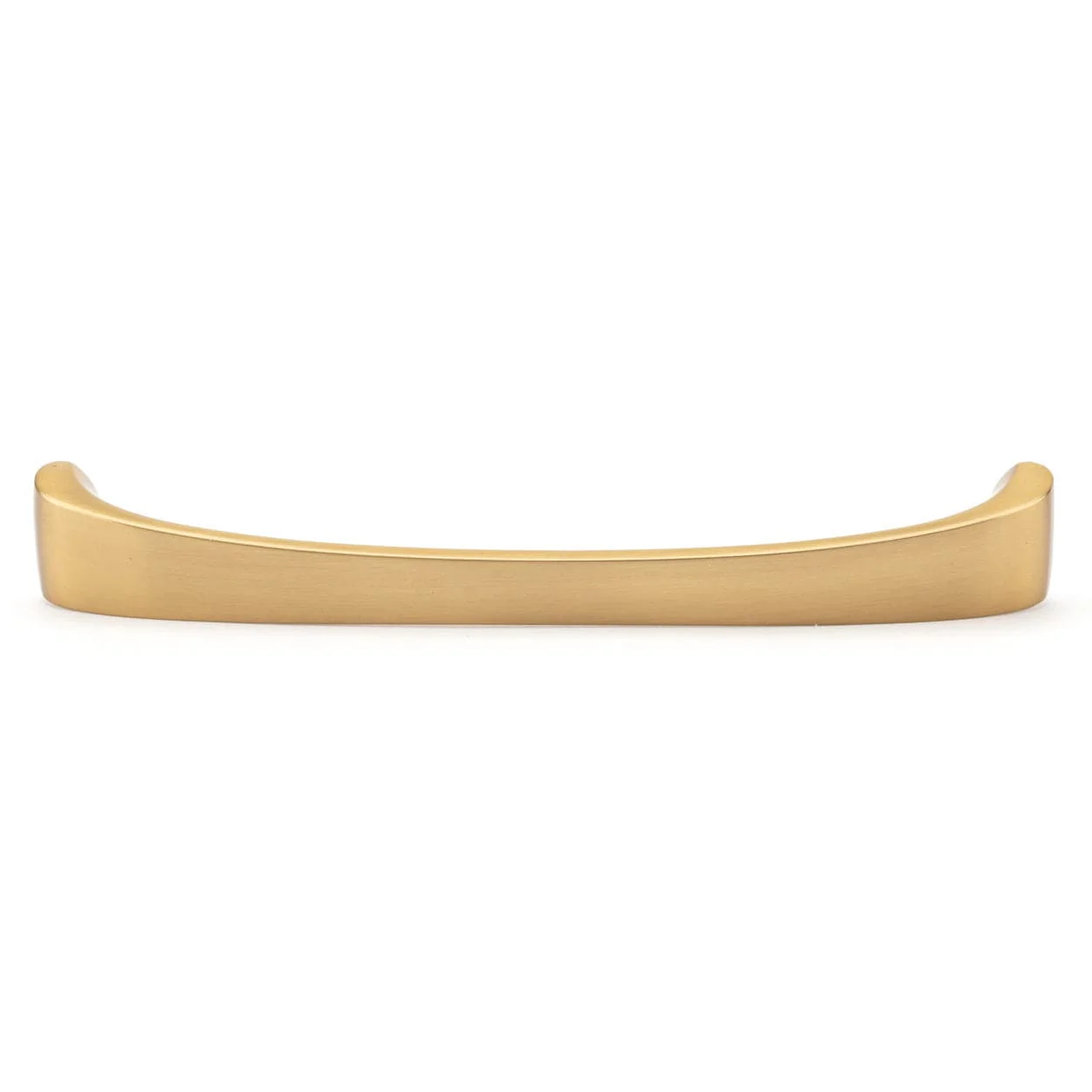 Contemporary Arched Pull with Rounded Flared Ends - 6-5/16" Center-to-Center - 6-27/32" OL - Aurum Brushed Gold - Image 2