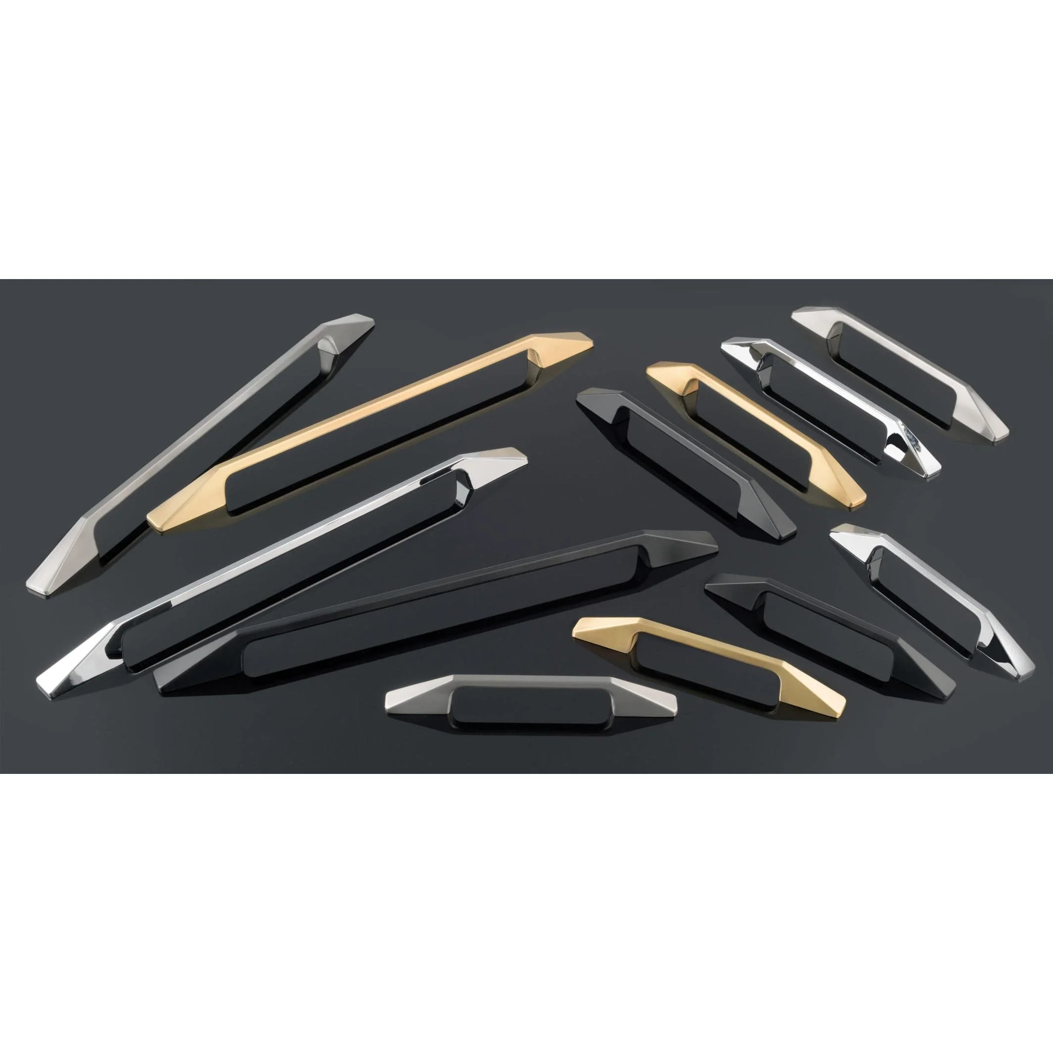 Contemporary Pull with Flared Geometric Posts - 6-5/16" Center-to-Center - 8-9/32" OL - Brushed Nickel - Image 4