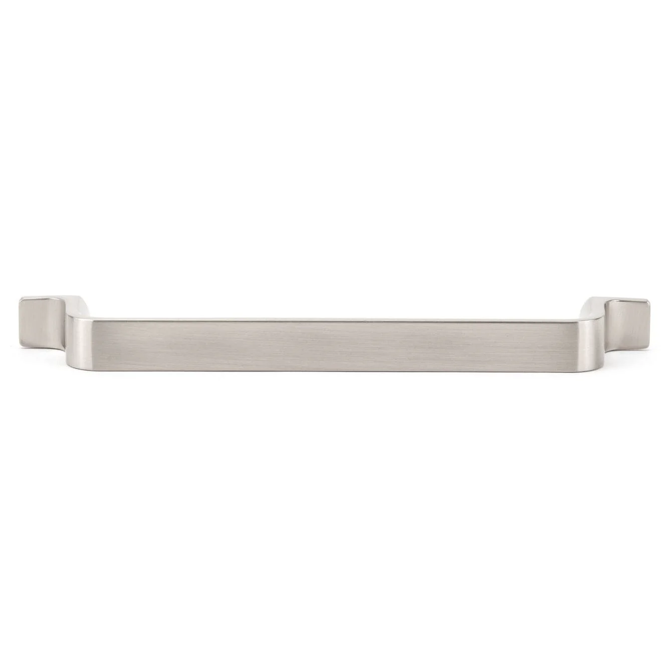 Contemporary Metal Pull with Rounded Corners and L-shaped Feet - 6-5/16" Center-to-Center - 7-23/32" OL - Brushed Nickel - Image 2