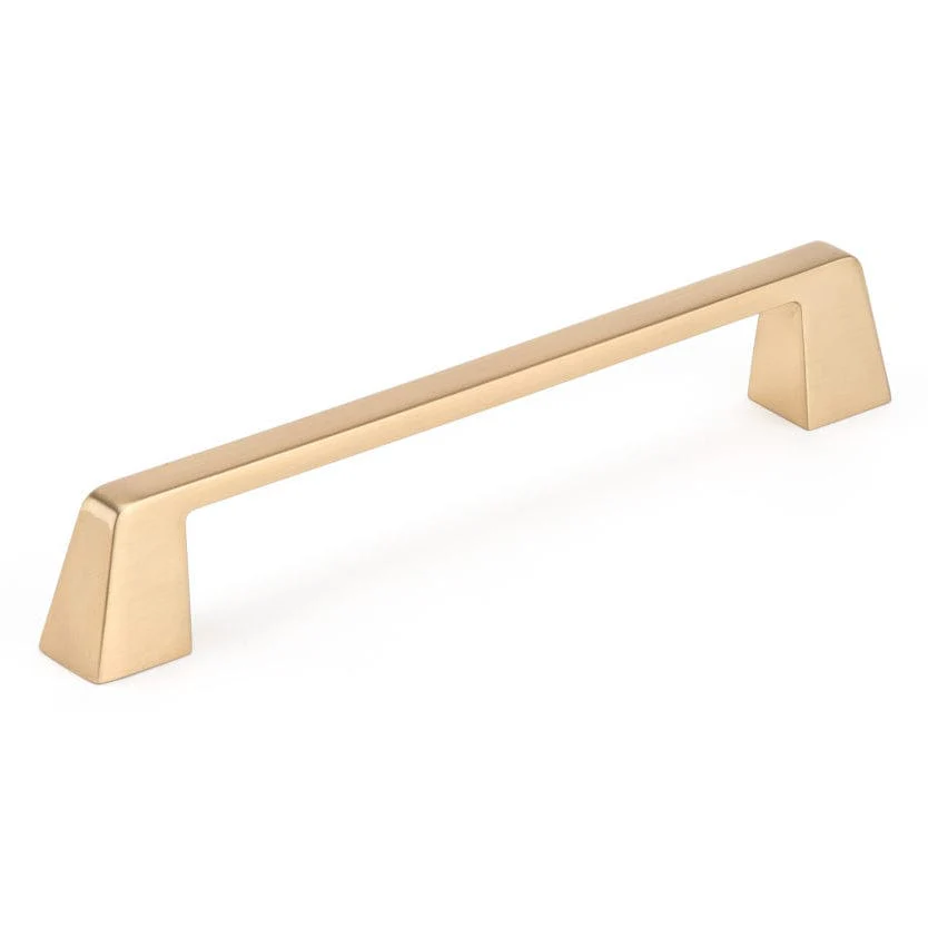 Contemporary Metal Pull with Flared Feet - 6-5/16" Center-to-Center - 7-11/16" OL - Champagne Bronze