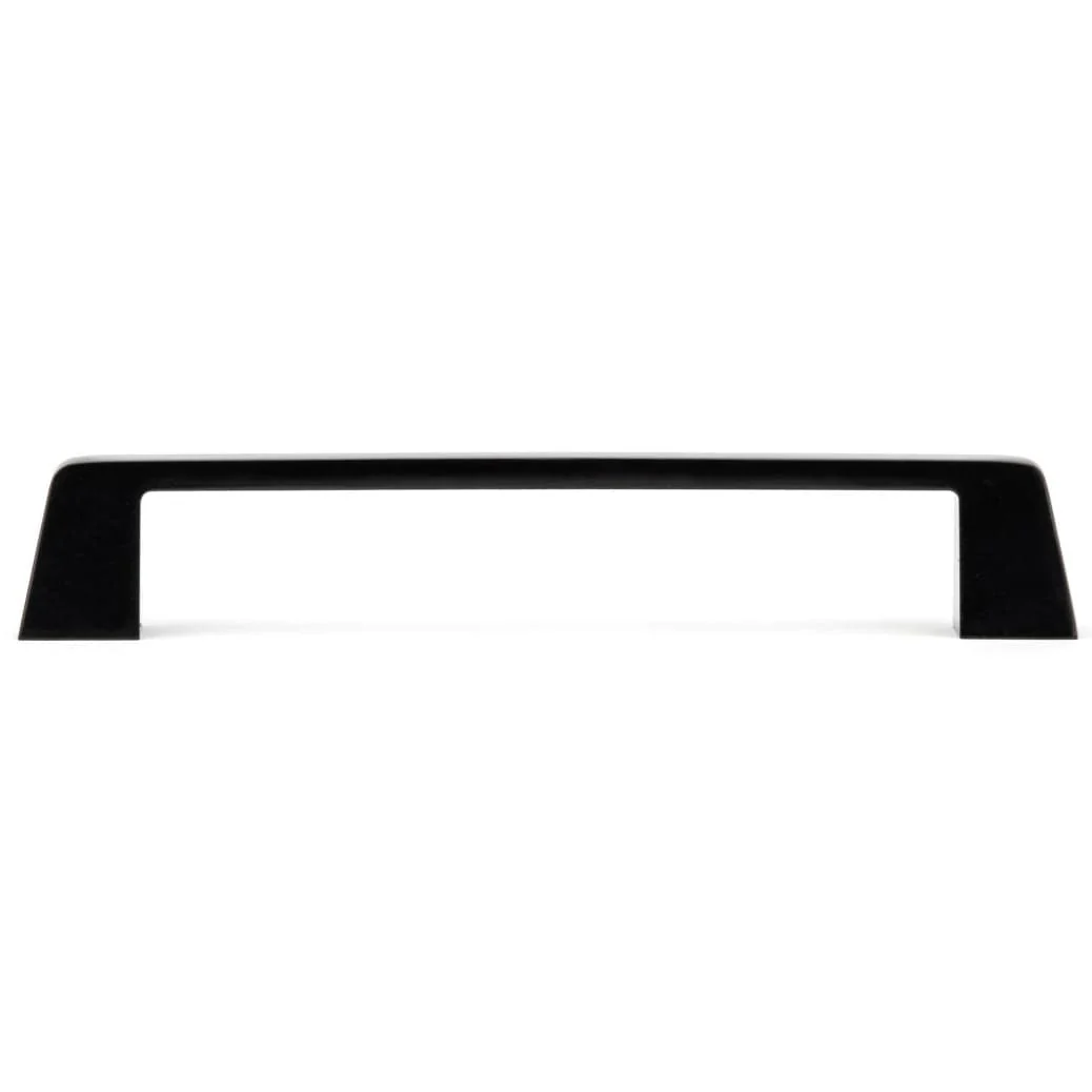 Contemporary Metal Pull with Flared Feet - 6-5/16" Center-to-Center - 7-11/16" OL - Matte Black - Image 3