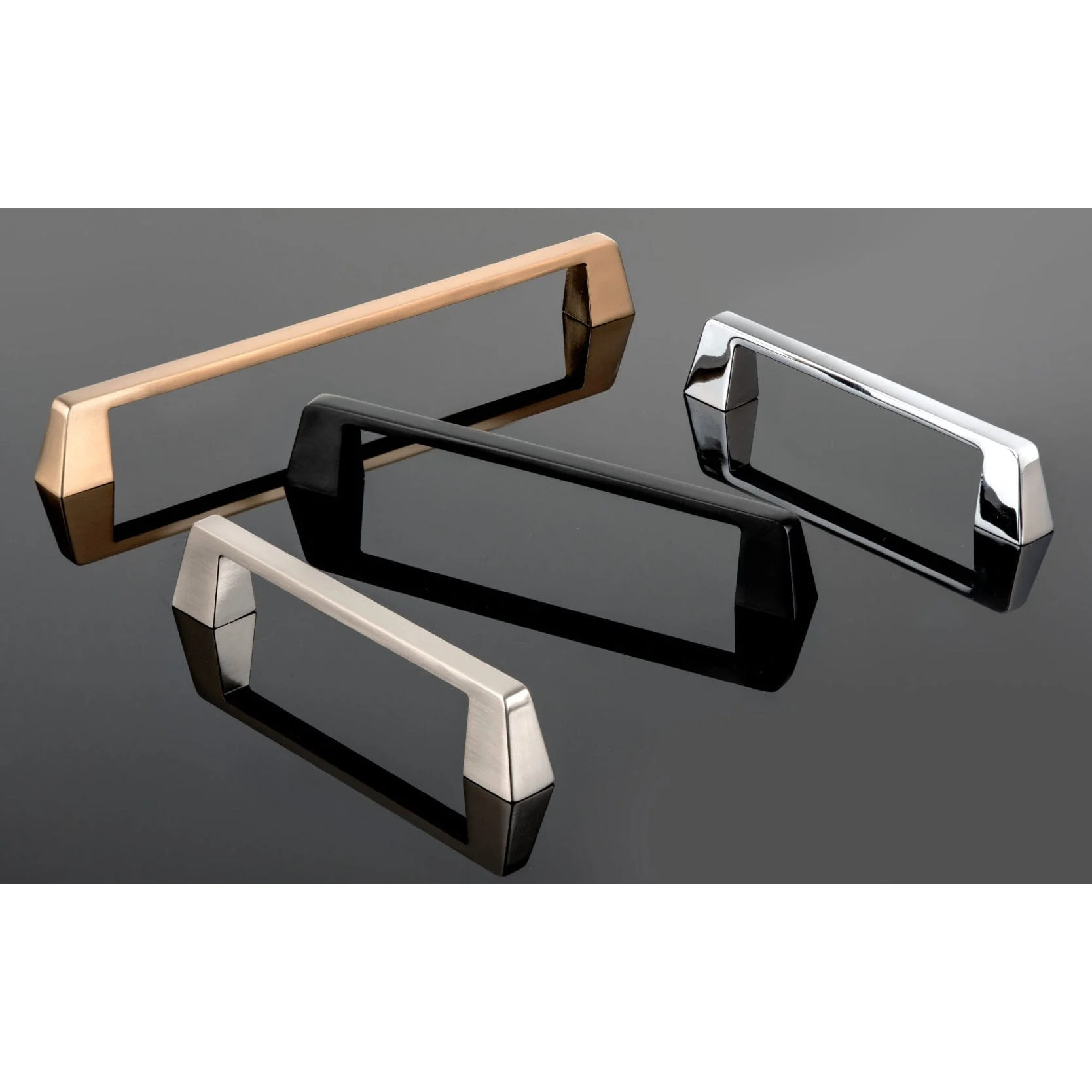 Contemporary Metal Pull with Flared Feet - 6-5/16" Center-to-Center - 7-11/16" OL - Matte Black - Image 4