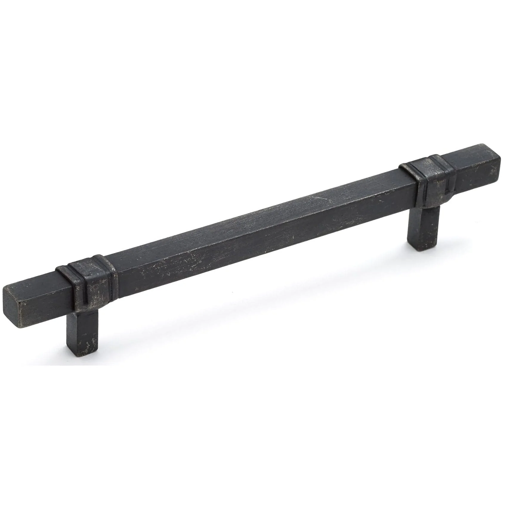 Contemporary Pull, 6-5/16" Center-to-Center, Matte Black Iron