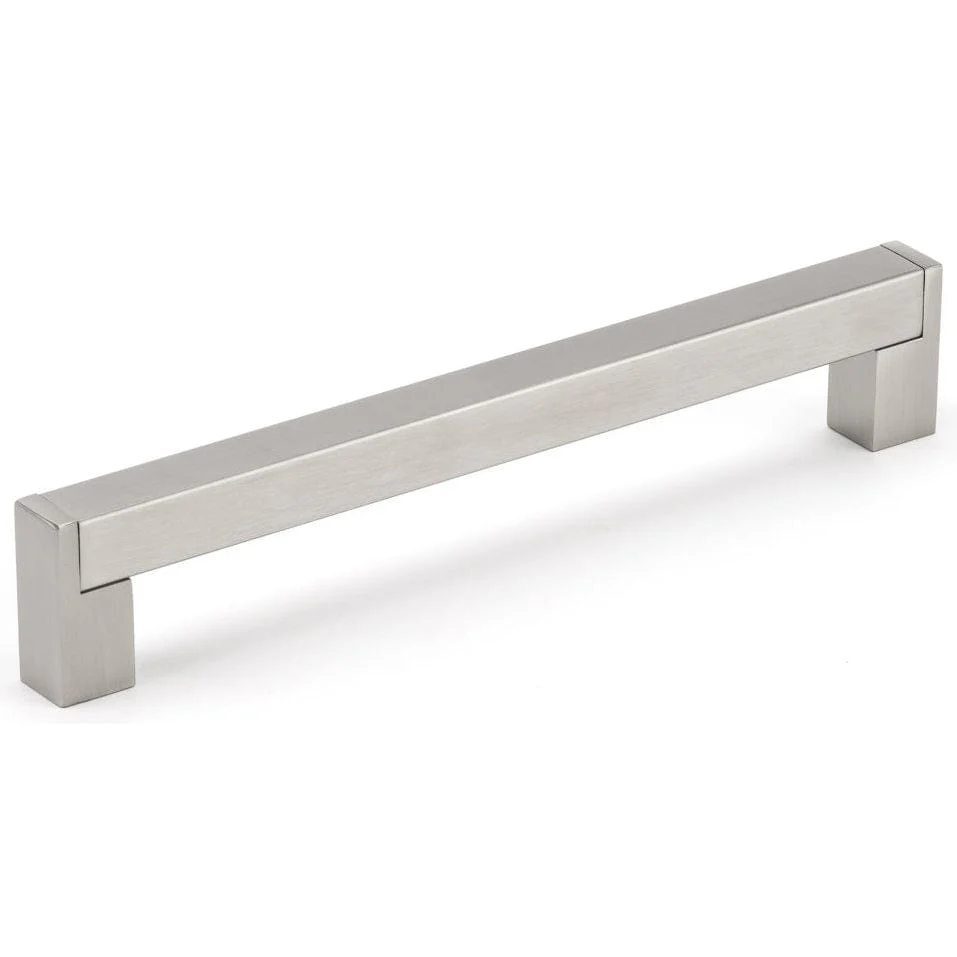 Contemporary Pull, 7-9/16" Center-to-Center, Brushed Nickel