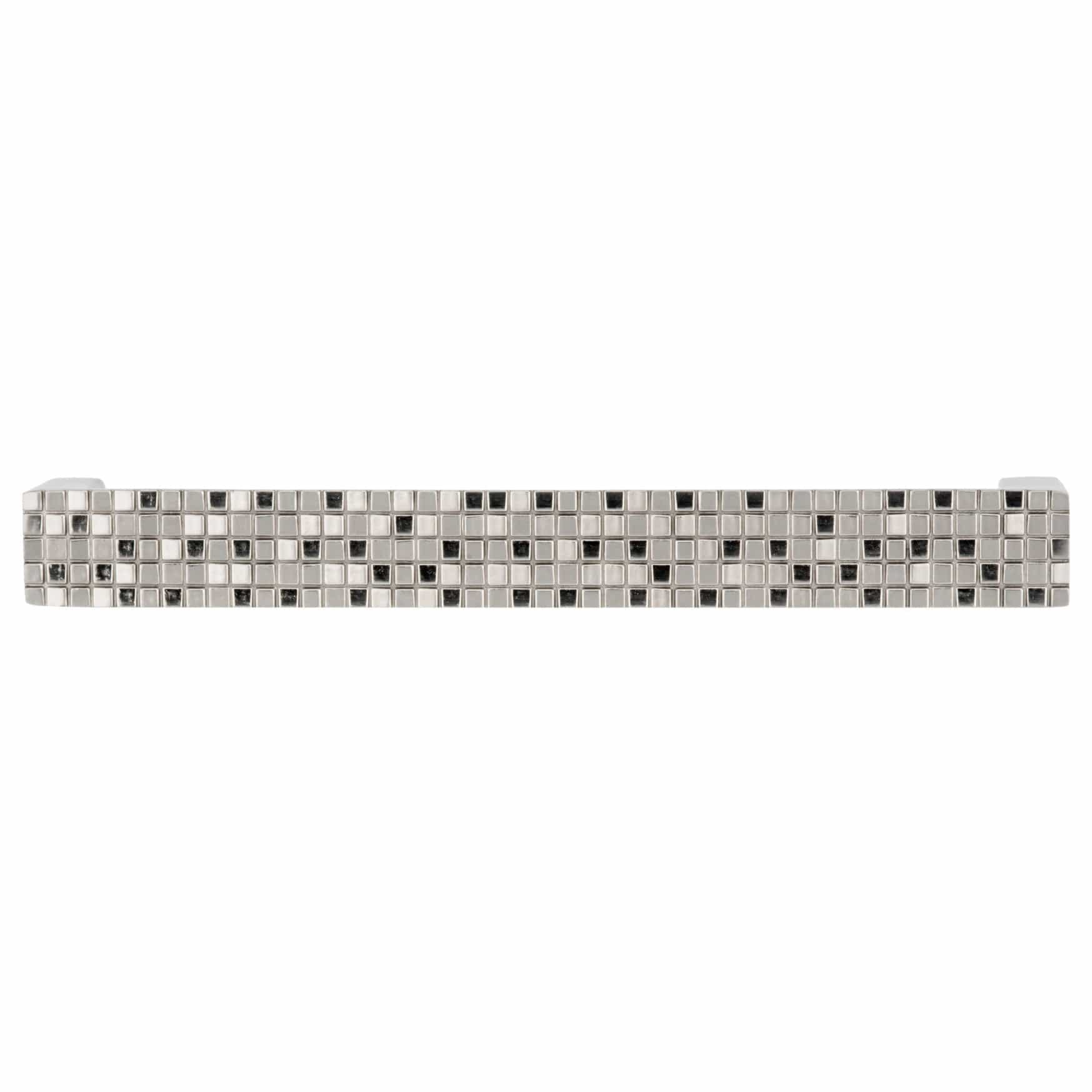 Contemporary Pull with Checkered Face - 7-9/16" Center-to-Center - 7-7/8" OL - Brushed Nickel - Image 2