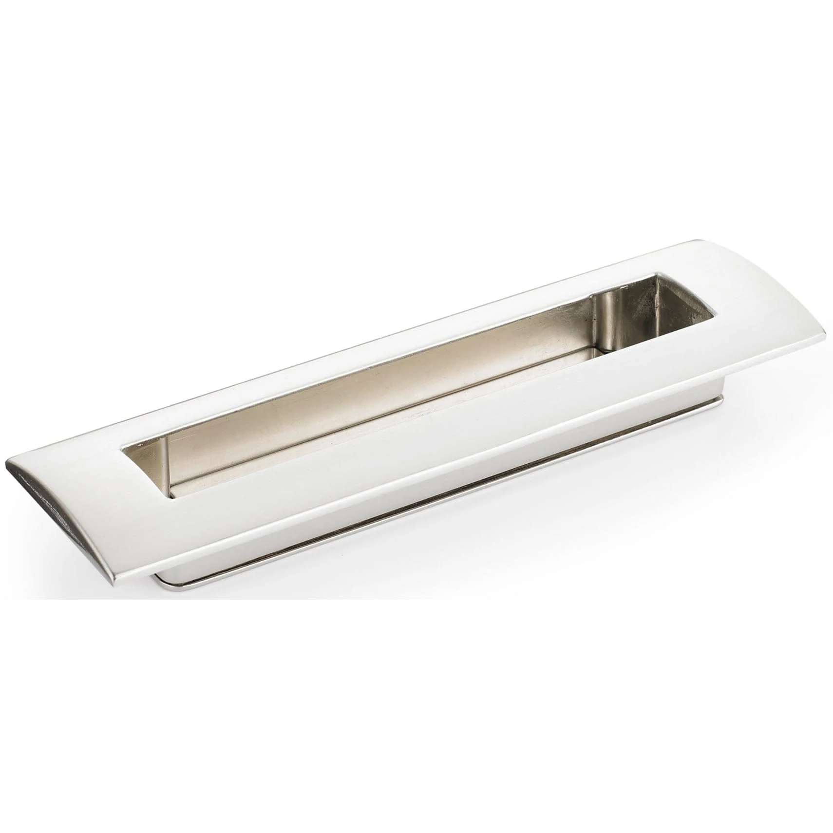 Contemporary Recessed Pull, 5-1/16" Center-to-Center, Brushed Nickel