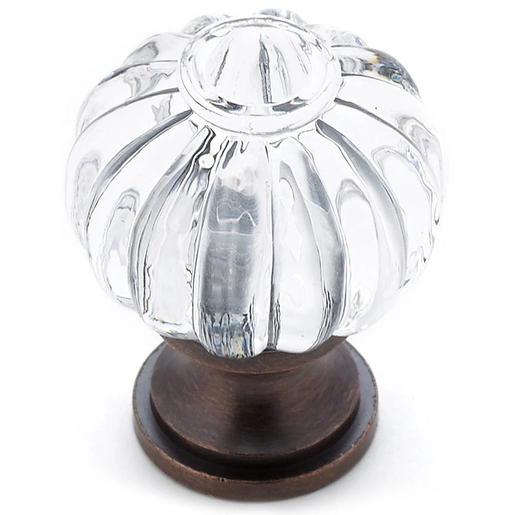 Eclectic Knob, 1-1/8" D, Brushed Oil-Rubbed Bronze, Clear