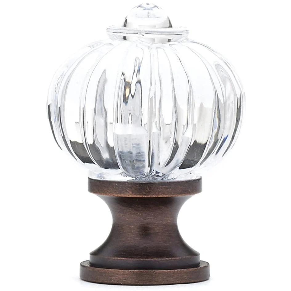 Eclectic Knob, 1-1/8" D, Brushed Oil-Rubbed Bronze, Clear - Image 3