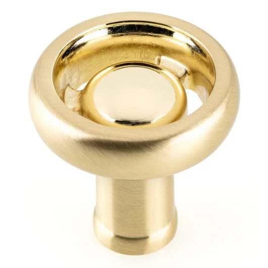 Eclectic Knob - 1-13/32" D - Satin Brass