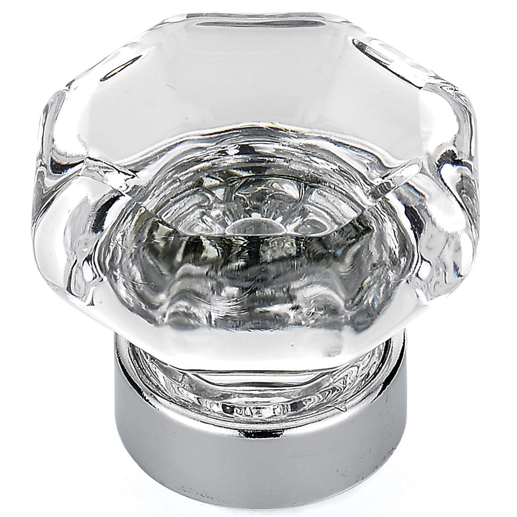 Eclectic Knob - 1-5/16" D - Clear Glass - Chrome