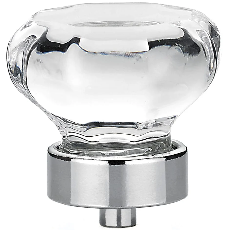 Eclectic Knob - 1-5/16" D - Clear Glass - Chrome - Image 3