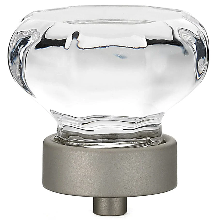 Eclectic Knob, 1-5/16" D, Matte Nickel, Clear - Image 3