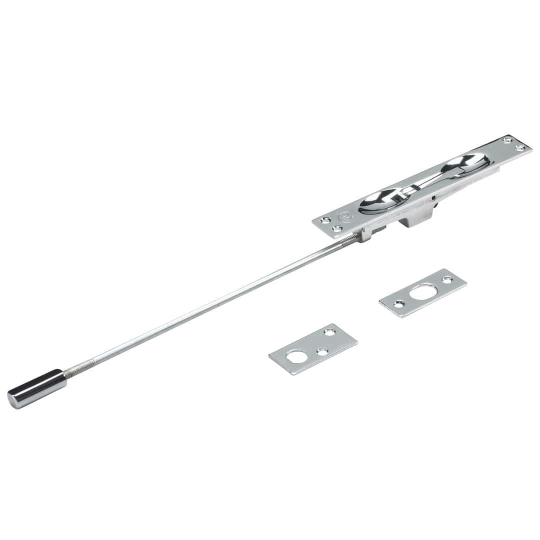 Flush Bolt for Metal Doors with 12" Extension Chrome