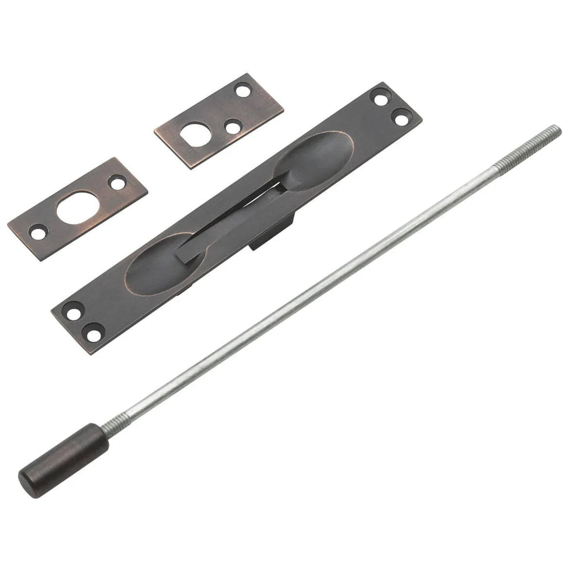 Flush Bolt for Metal Doors with 12" Extension Oil-Rubbed Bronze
