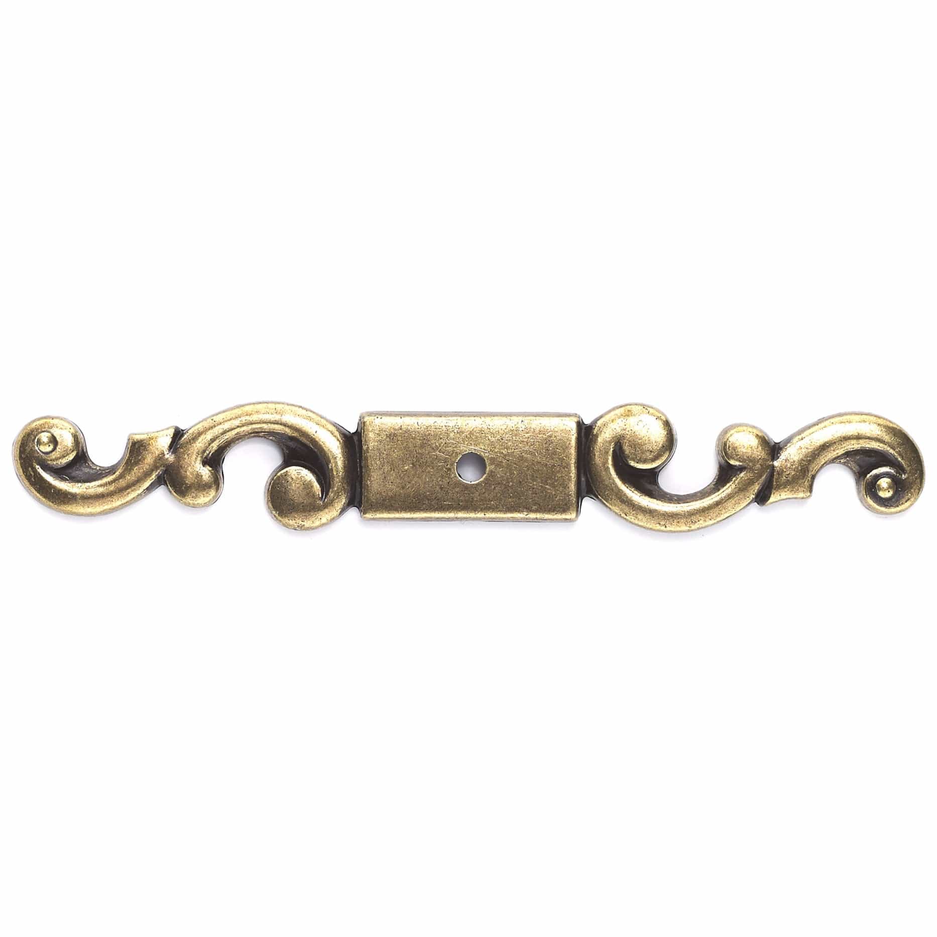 Traditional Backplate for Knob, 5-1/4" x 5/8", Burnished Brass - Image 2