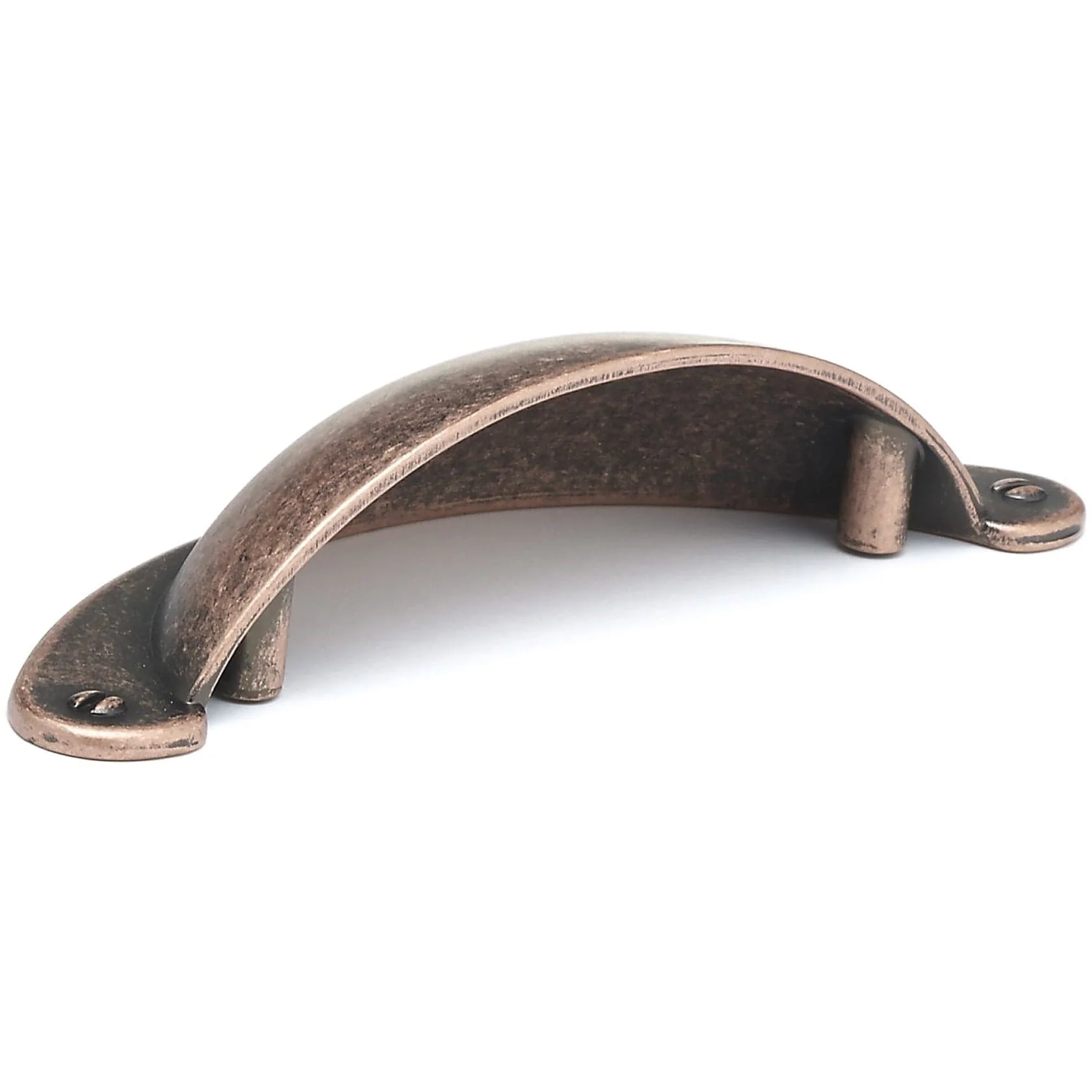 Traditional Cup Pull, 3" Center-to-Center, Antique Copper - Image 2