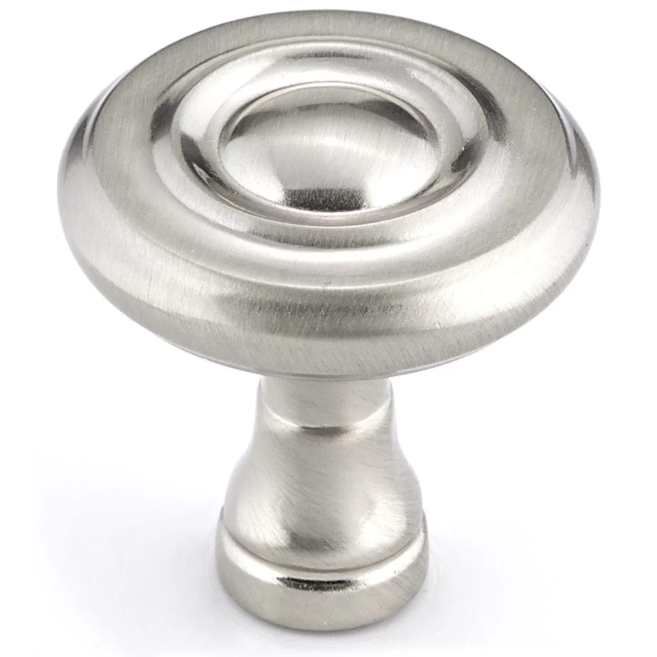 Traditional Knob, 1-1/4" D, Brushed Nickel