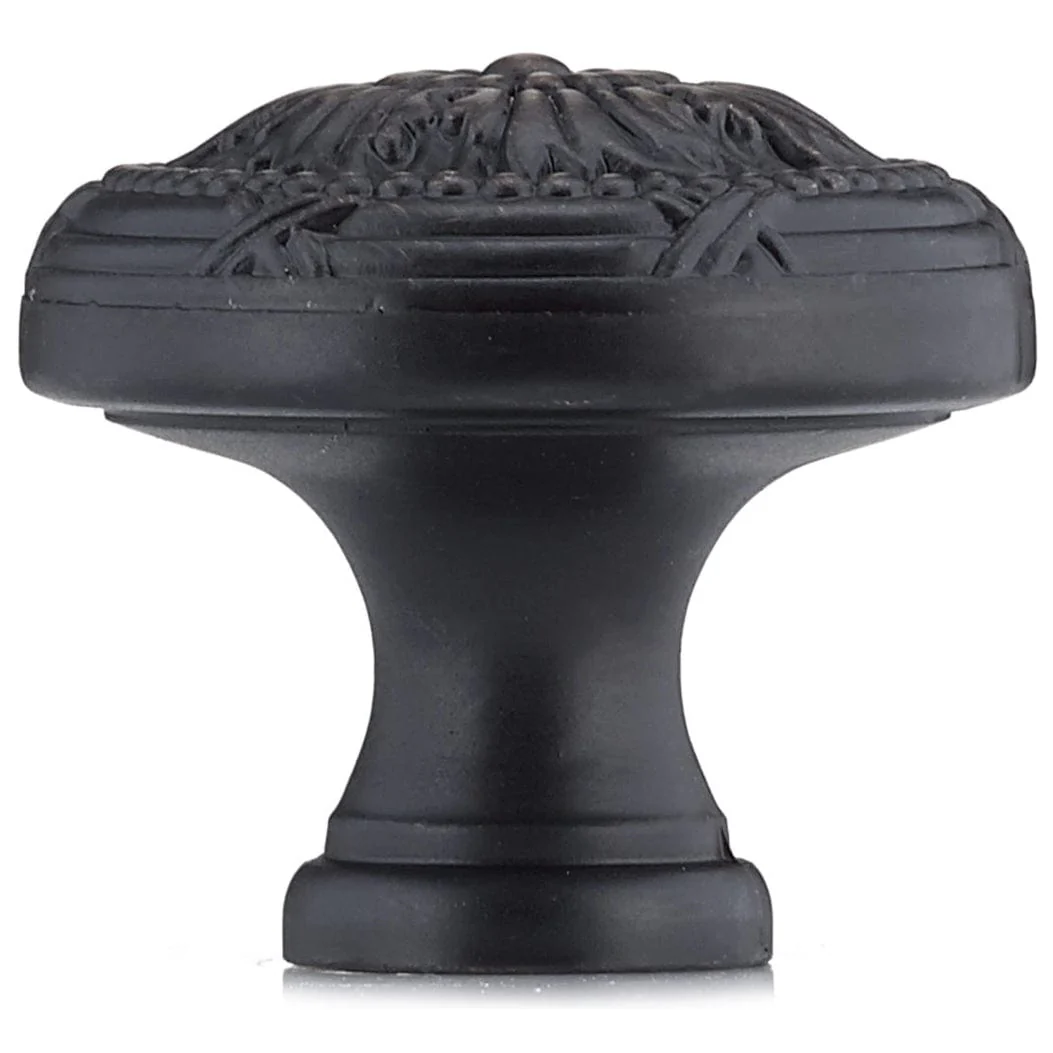 Traditional Metal Knob with Decorative Detailing - 1-1/4" Diameter - Brushed Oil-Rubbed Bronze - Image 3