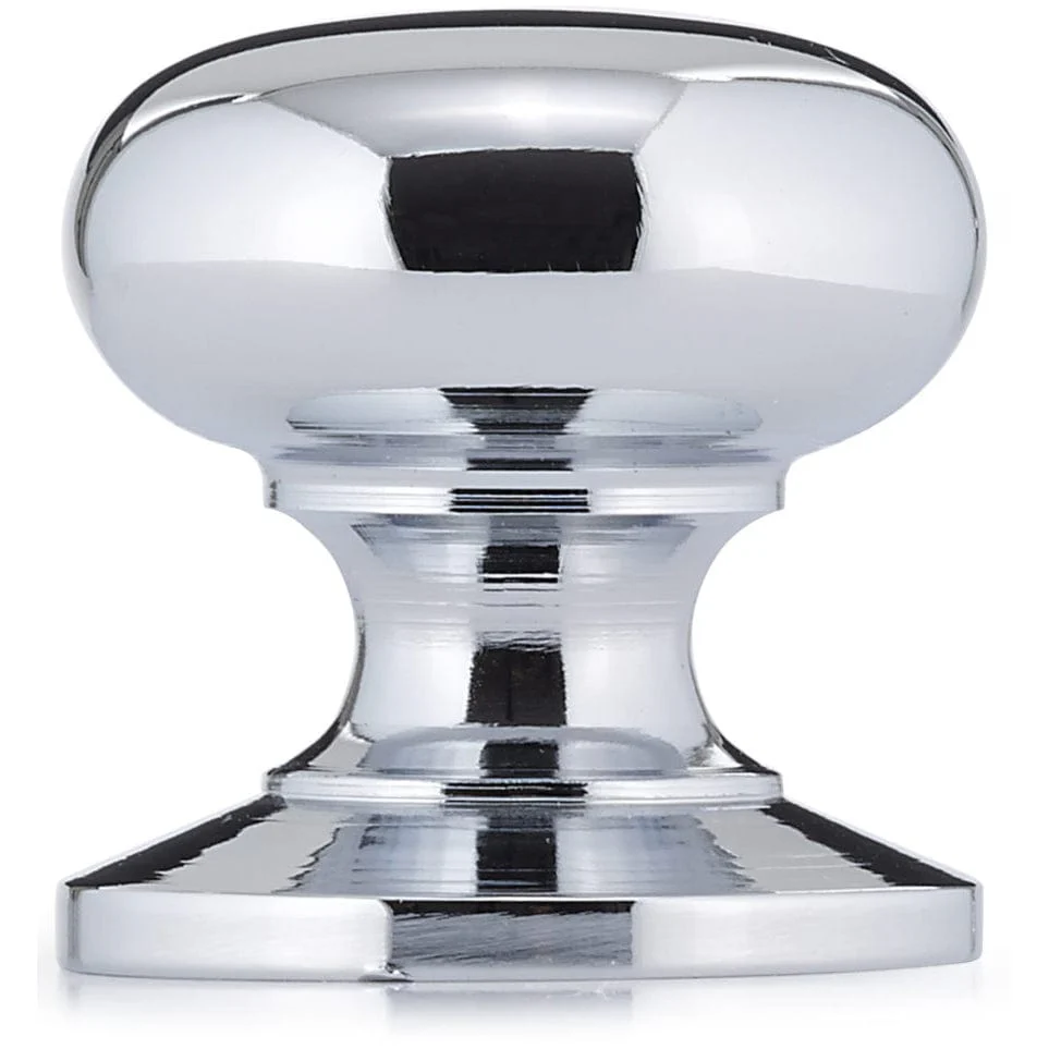 Traditional Mushroom Shape Knob with Flared Base- 1-1/4" Diameter - Chrome - Image 3