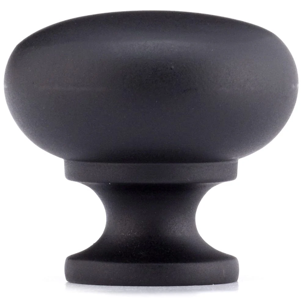 Traditional Mushroom Shape Knob - 1-1/4" Diameter - Matte Black - Image 3