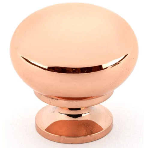 Traditional Knob, 1-1/4" D, Polished Copper