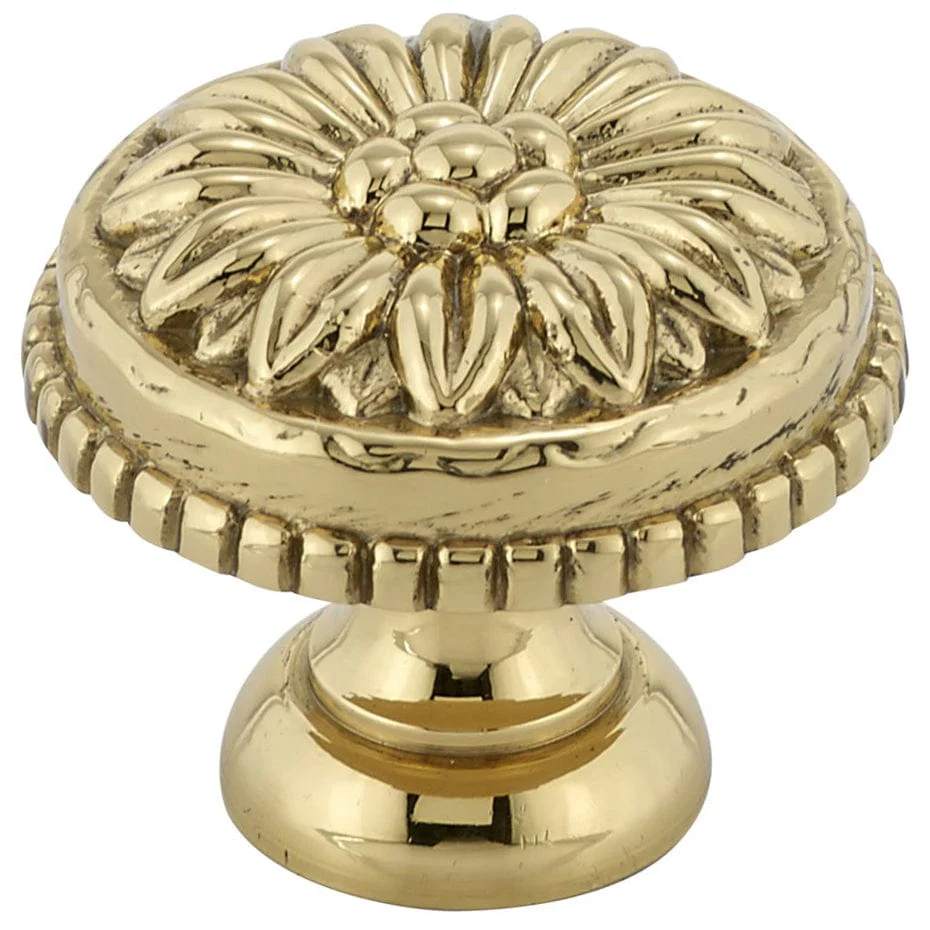 Traditional Knob, 1-3/16" D, Brass