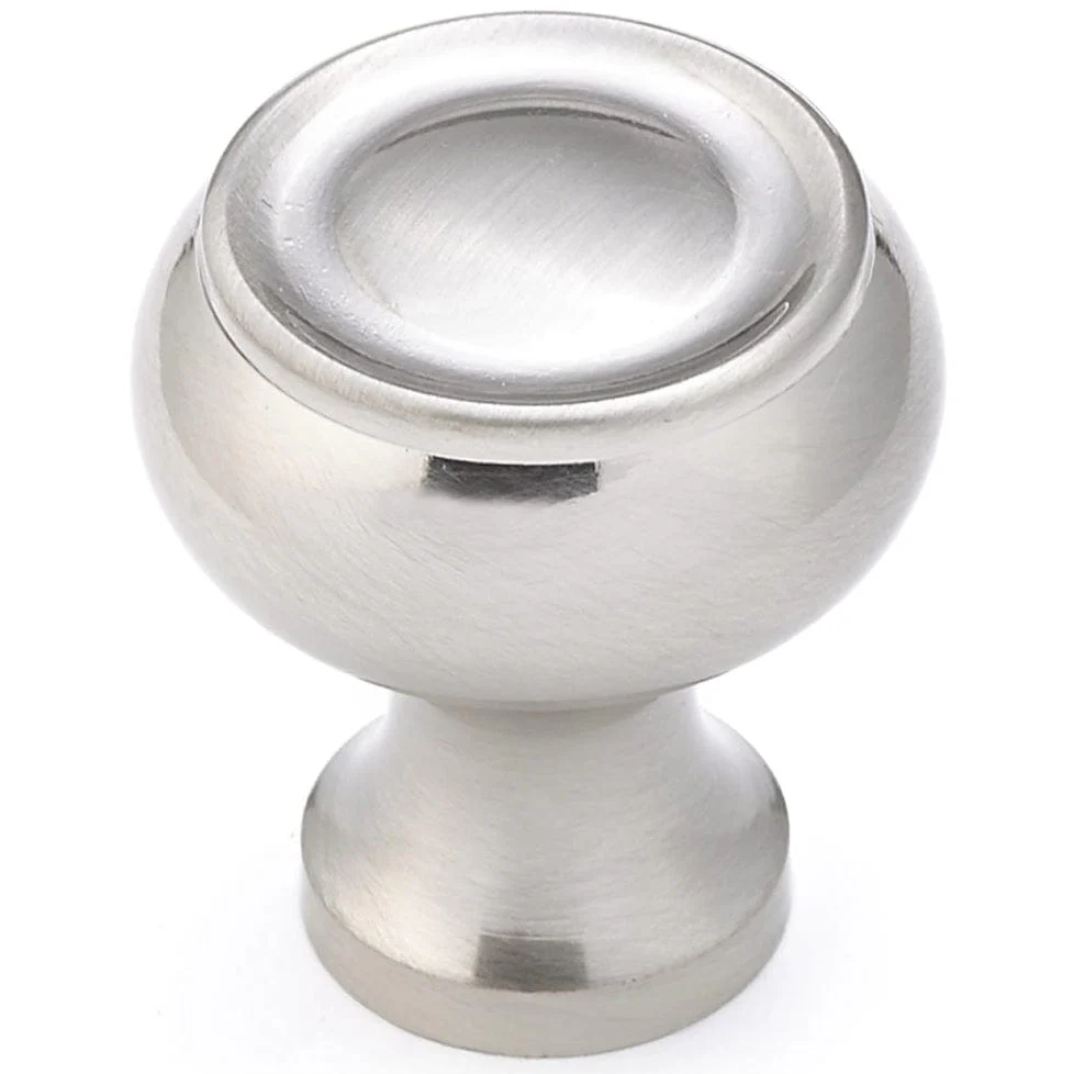 Traditional Knob, 1-3/16" D, Brushed Nickel