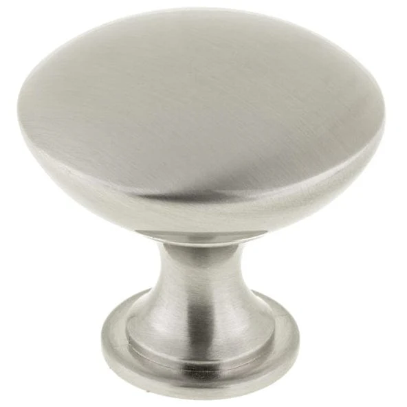 Traditional Knob, 1-3/16" D, Brushed Nickel