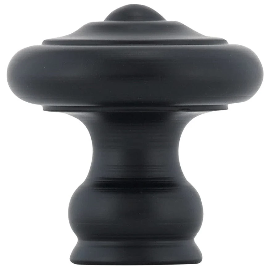 Traditional Forged Iron Knob - 1-3/16" Diameter - Matte Black - Image 3