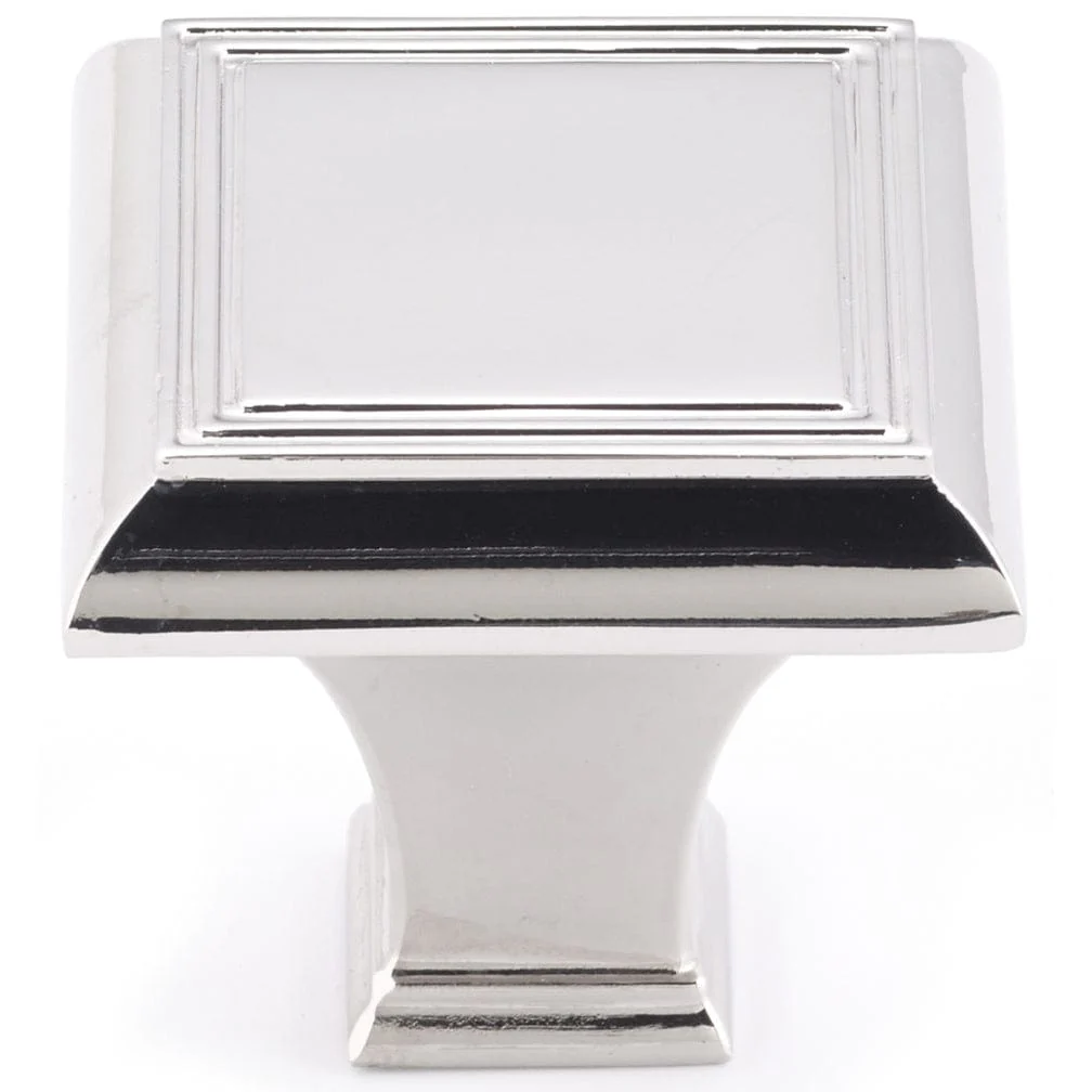 Traditional Knob, 1-3/8" x 1-3/8", Polished Nickel