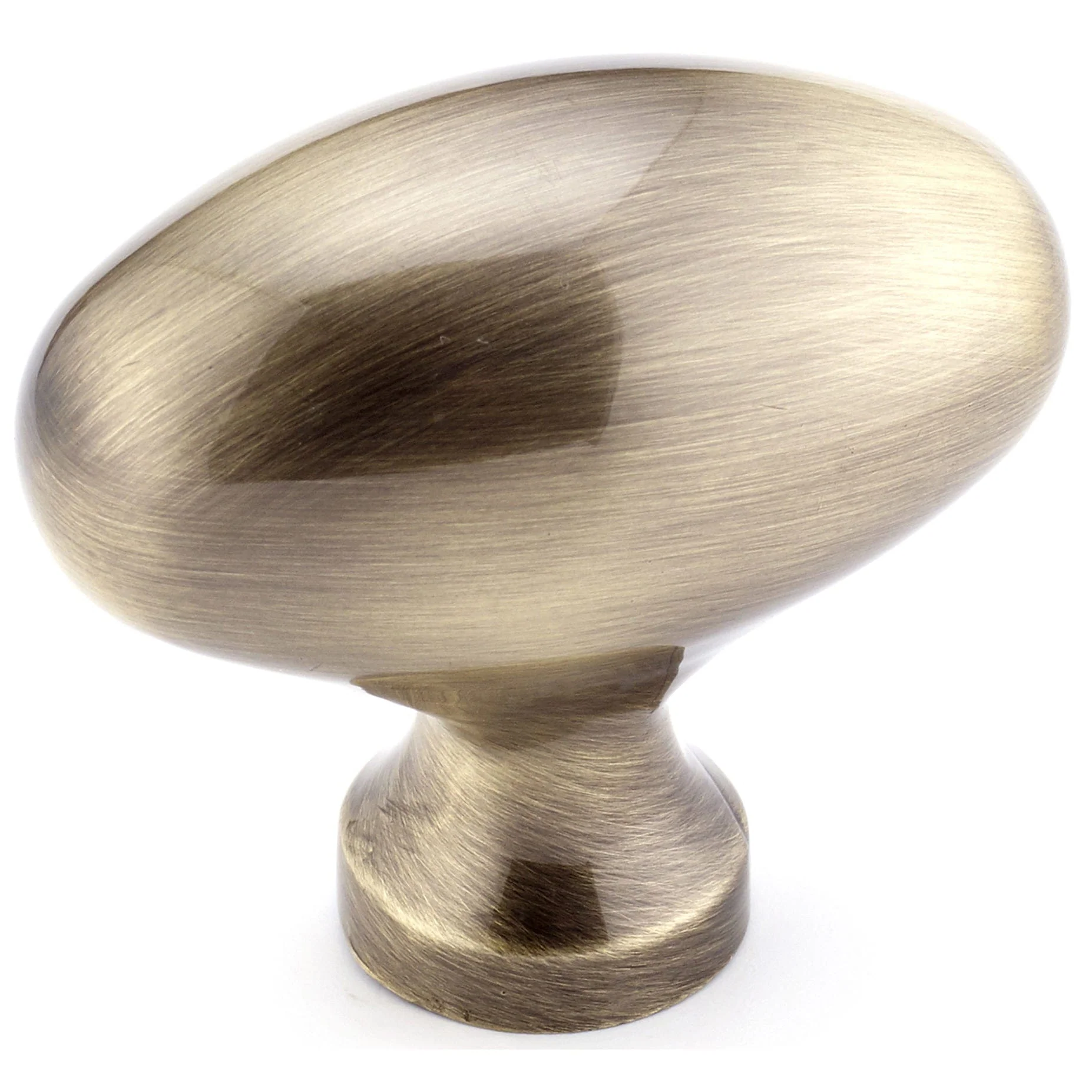 Traditional Oval Knob - 1-31/32" x 1-3/32" - Antique English