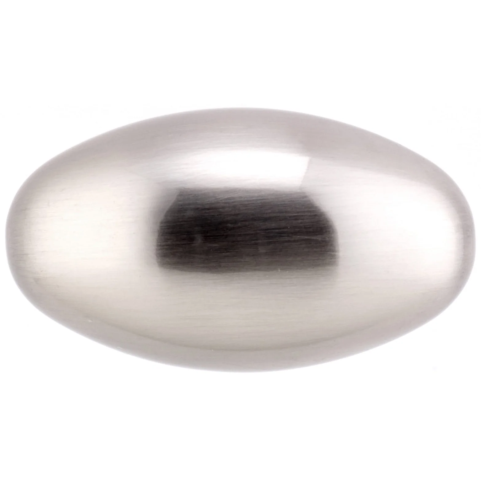 Traditional Oval Knob - 1-31/32" x 1-3/32" - Brushed Nickel - Image 2