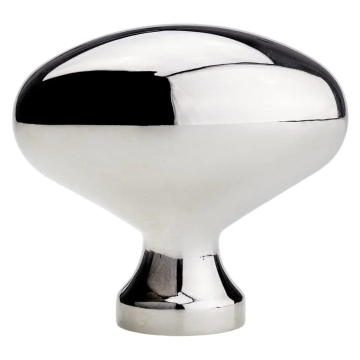 Traditional Oval Knob - 1-31/32" x 1-3/32" - Polished Nickel - Image 3