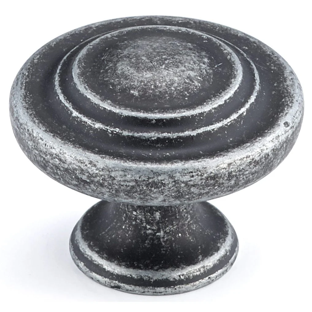 Traditional Knob, 1-5/16" D, Natural Iron