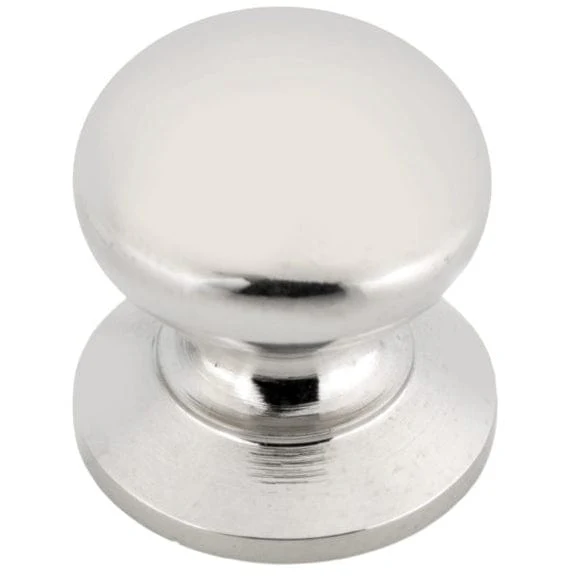 Traditional Knob, 1-7/32" D, Polished Nickel