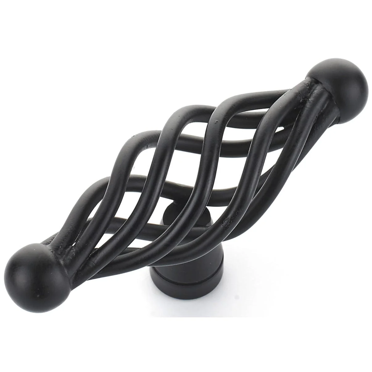 Traditional Knob, 2-23/32" x 25/32", Matte Black