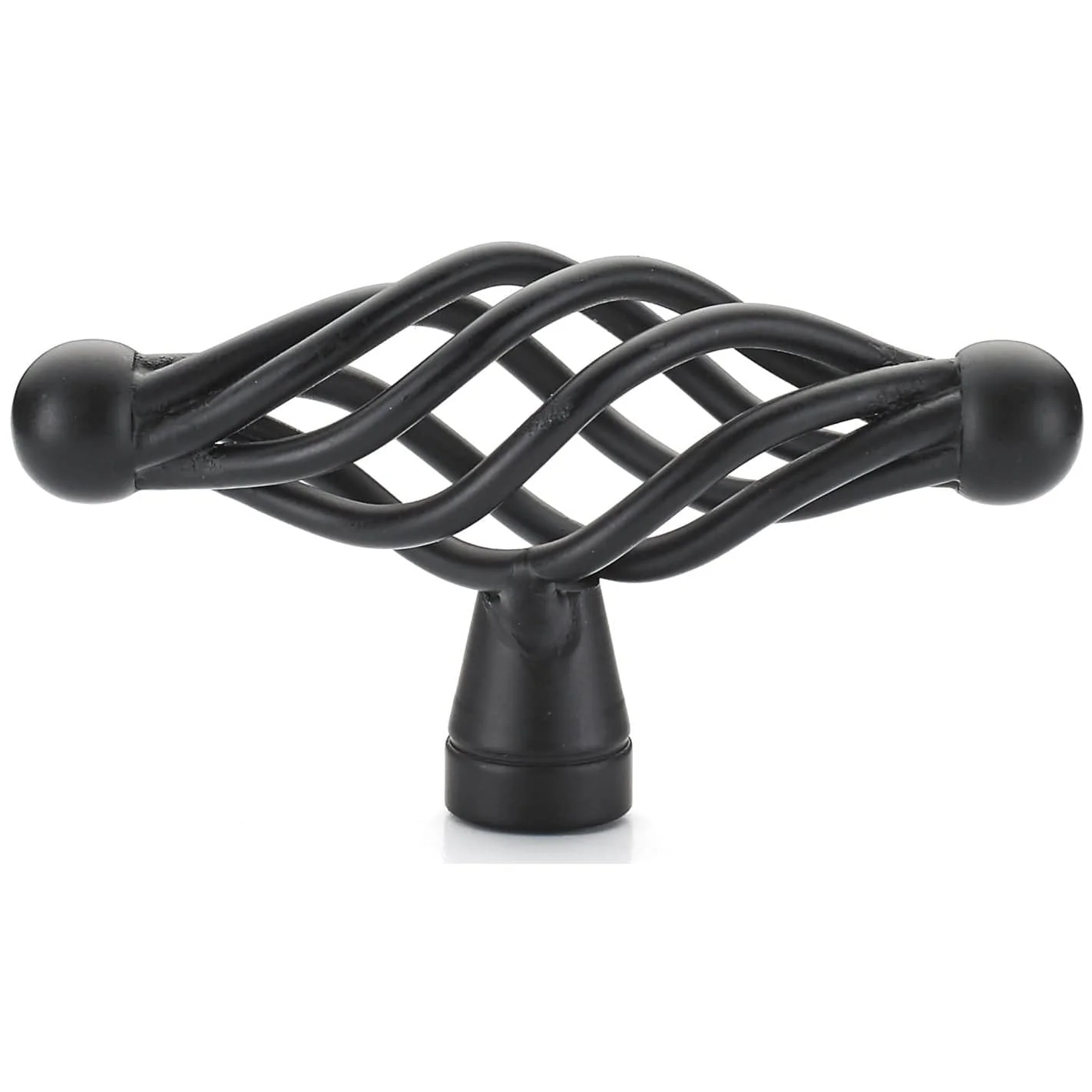 Traditional Knob, 2-23/32" x 25/32", Matte Black - Image 3