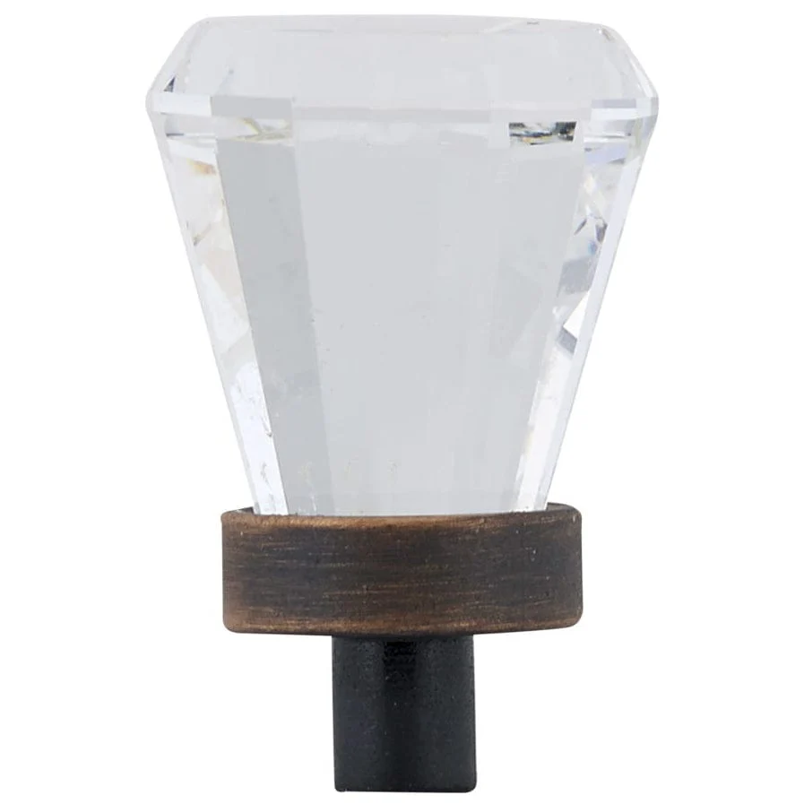 Traditional Swarovski Crystal Knob - 3/4" D - Brushed Oil-Rubbed Bronze - Image 3
