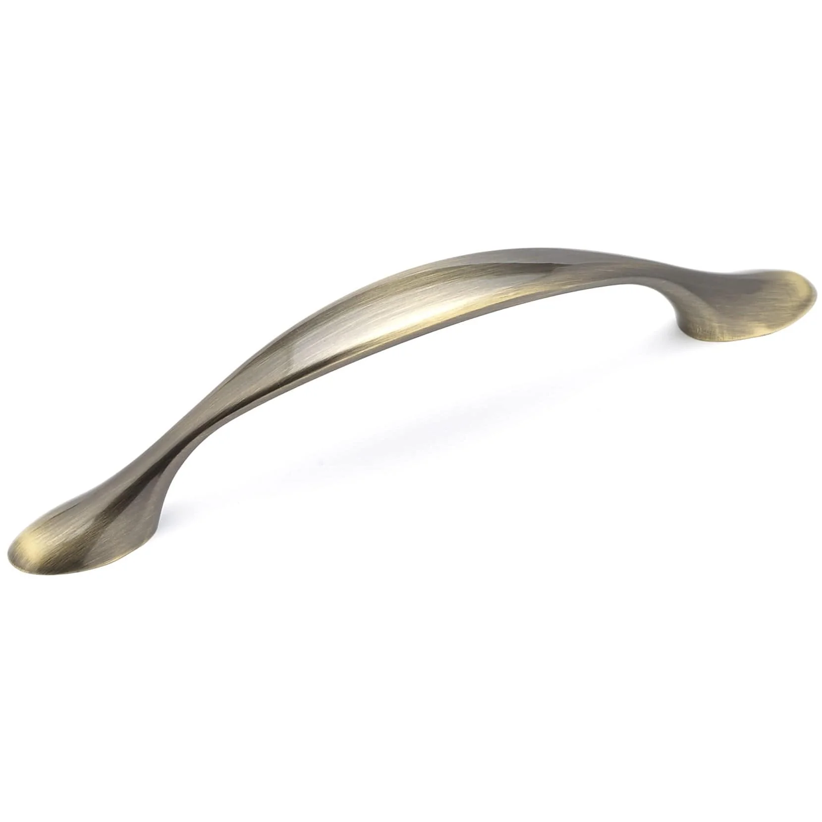 Traditional Arched Bow Pull with Flared Base - 3-3/4" Center-to-Center - 4-29/32" OL - Antique English