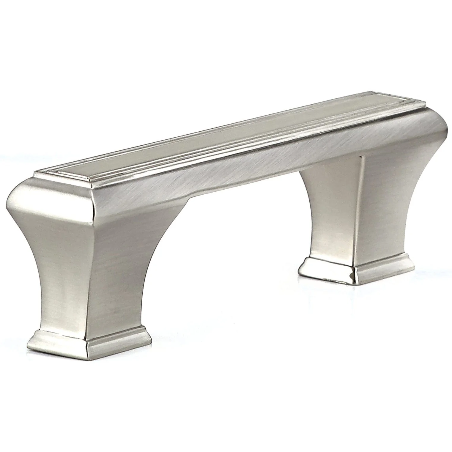Traditional Pull, 3-3/4" Center-to-Center, Brushed Nickel