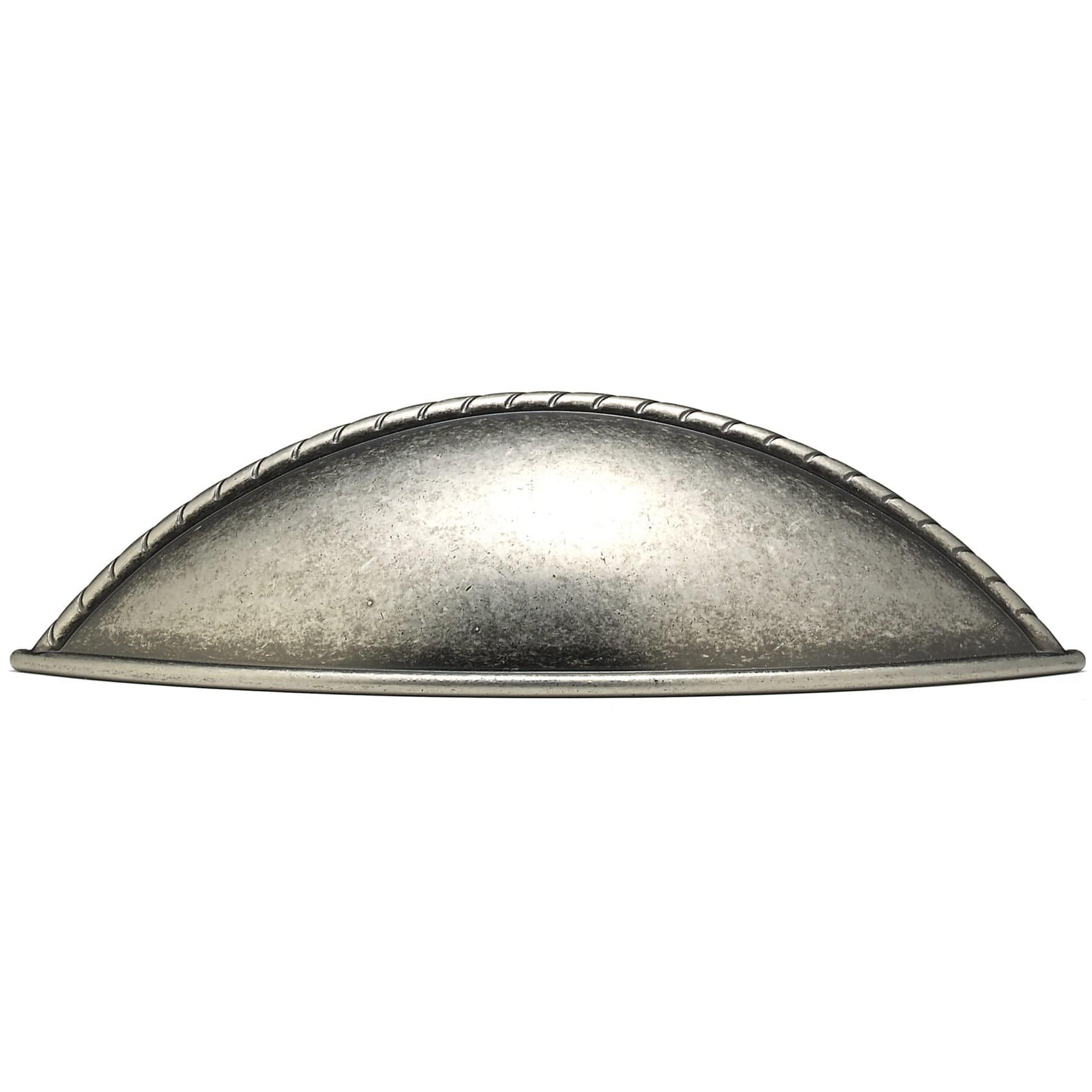 Traditional Cup Pull with Braided Rope Detail - 3-3/4" Center-to-Center - 5" OL - Pewter - Image 3