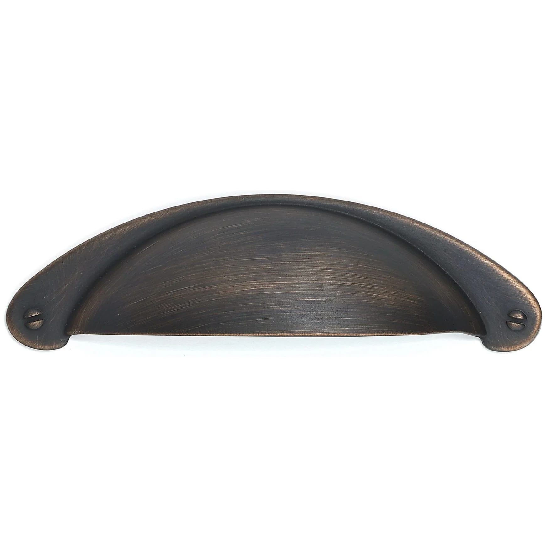 Dome Shape Traditional Pull - Faux Screw Embellishments -Brushed Oil - Rubbed Bronze - 3" Center-to-Center