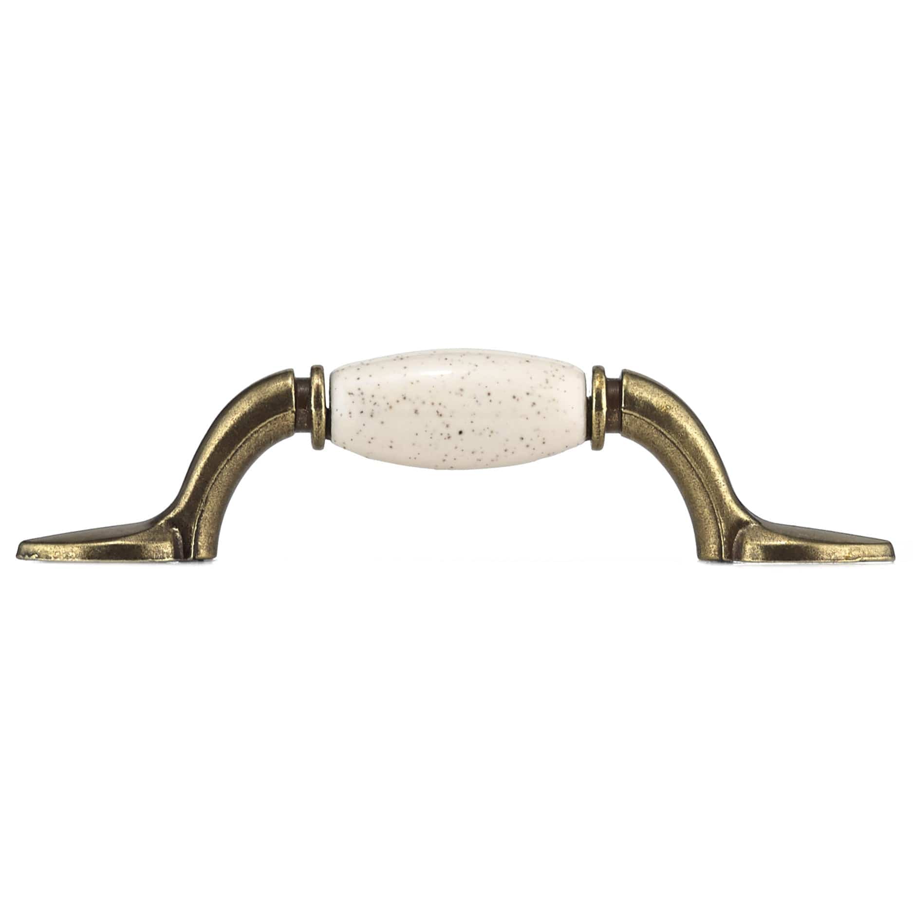 Traditional Pull, 3" Center-to-Center, Oatmeal, Burnished Brass - Image 3