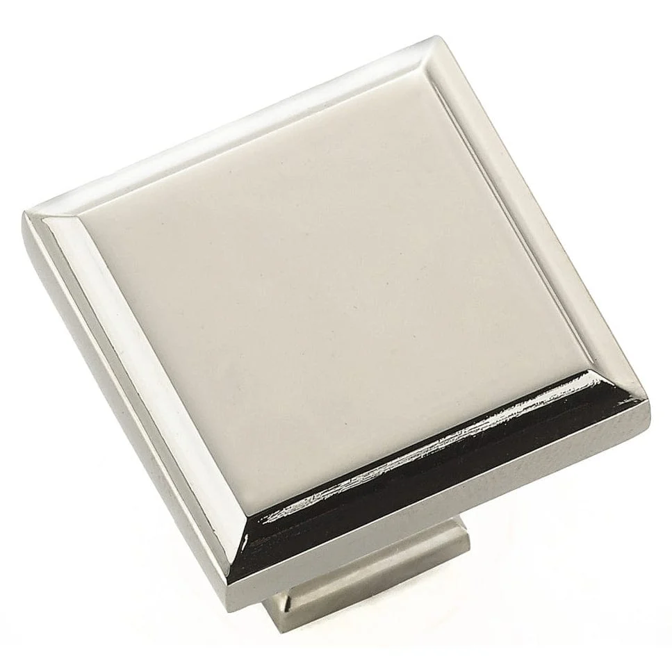 Transitional Knob, 1-1/4" x 1-1/4", Polished Nickel