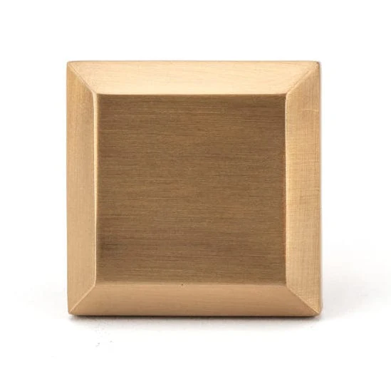 Transitional Square Knob - 1-11/32" x 1-11/32" - Aurum Brushed Gold - Image 2